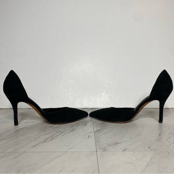 Vince D’Orsay Pointy Toe Black Suede Pump 7 1/2 M - Picture 5 of 15